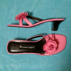 ETIENNE AIGNER  2" Pink Sandals   5 1/2  M